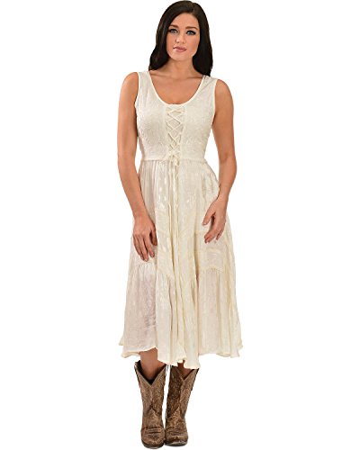 Image of Scully Ash Grey Full Length Lace-Up Front Womens Sleeveless Dress HC118