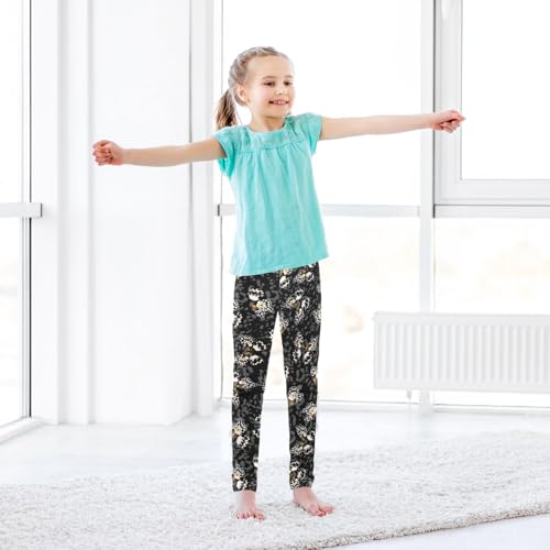 CaTaKu Girls Leggings Butterflies Animal Leopard Leggings for Girls Kids Athletic Workout Yoga Pants Size 4-10T3