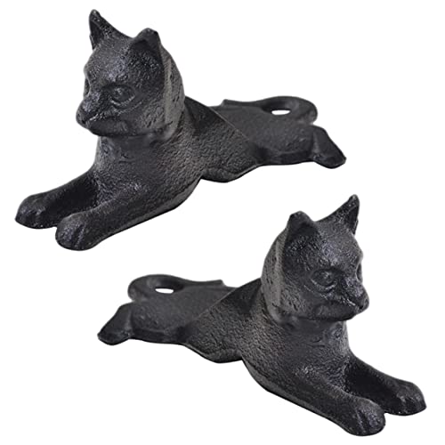 Butée de porte en fonte noire chat POPETPOP lot de 2 bloque-portes anti-glisse
