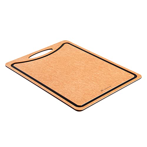 Tabla de cortar doble cara Restaurantware Nature Tek, 43,99 x 32,51 cm, madera compuesta, con ranura para jugos y mango, antideslizante, apta para lavavajillas miniatura 2