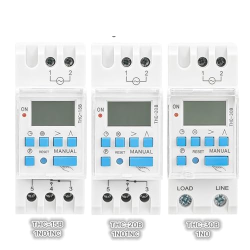 Interrupteur THC-15B programmable rail DIN pour minuterie electrique 16A 220V
