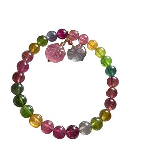 7Mm Natural Colorful Tourmaline Gemstone Clear Round Beads Crystal Bracelet Pendant Aaaa #TOP6