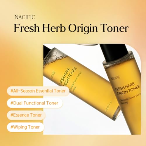 NACIFIC Fresh Herb Origin Triple Set (Toner 150ml, Serum 50ml, Cream 50ml) 82% PotMarigold Flower Water, Moisturizing, Niacinamide, Pore, Sepicalm, Orange