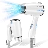 【2024年新年初売り】MAKINA ドライヤー 小型 大風量 1200 W マイナスイオン 速乾 ドライヤー コンパクト ヘアドライヤー 恒温ヘアケア 3段階冷熱風量調節 過熱保護 静電気除去 家庭用 日本語取扱説明書付き ホワイト