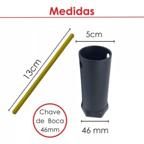 Chave De Boca 46mm Para Apertar Trocar Resistência Boiler Komeco Heliotek Rosca BSP 1.1/4 Sem Colari