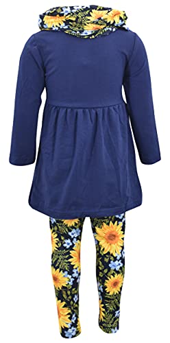 Image of Unique Baby Girls Kids Toddler 3pc Outfit Set Long Sleeve Soft Knit Tunic Top Leggings and Scarf