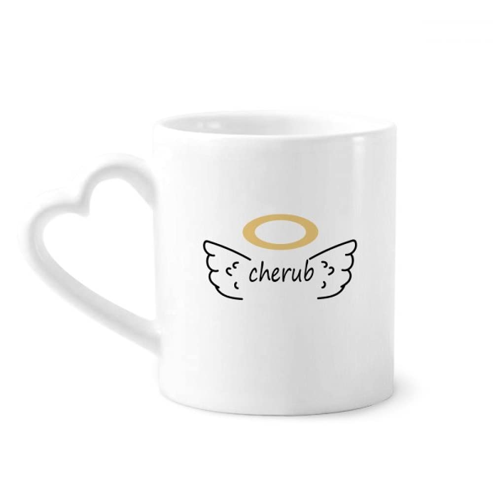 Angel Text Stickers Art Deco Gift Fashion Mug Coffee Ceramic Drinkware Glass Heart Cup