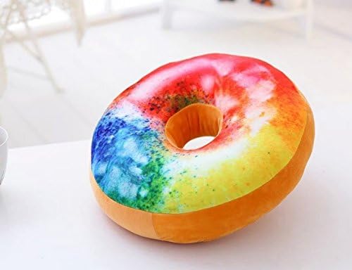 40cm*40cm Sweet Colors Doughnut Plush Pillow, Pp Cotton Stuffed Pillow Toy for Home Decoration Relax and Girls' Gifts, 12 Styles Available (Colorful Starry Sky)