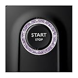 CCHRN Car Bling Engine Start Ring Decals, Crystal Rhinestone Push Start Button Decorative Ring, Universal Sparkling Key Ignition Knob Cover for Women Girls, Car Accessories (Purple)