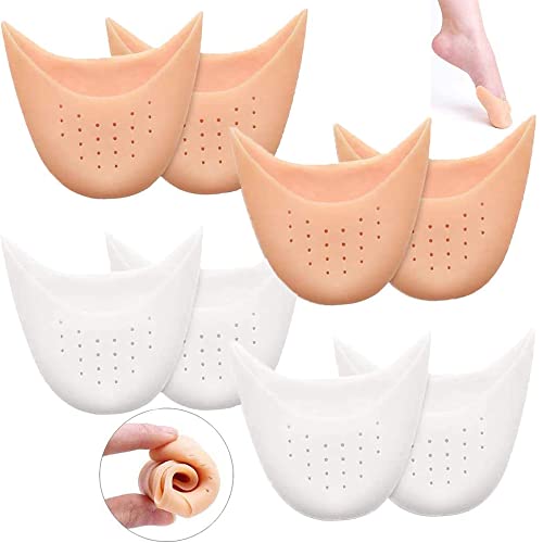 4 Pares Protectores Dedos Pies, Protector de Punta de Puntera, Protector Suave de la Punta del Dedo, Tacones Altos, Zapatillas de Ballet, Zapatillas de Deporte, Suave, Antideslizante, Lavable Cover