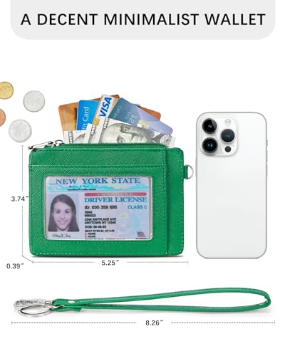 Image of BOSTANTEN Small Wallet For Women RFID Leather Credit Card Holder Slim Wristlet Keychain Wallet With Zipper Pocket