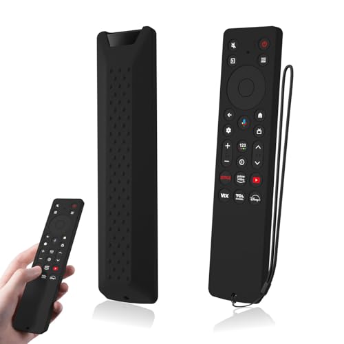 Silicone Cover for TCL RC813A FMB1, Remote Protective Control Protective Case for 2025 RC923A FMB1, Washable, Shockproof, Dropproof Lightweight Remote Case for RC813A FMB1 QM6K (Black)