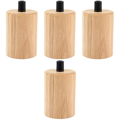 OSALADI 4 Pz Portalampada in Legno Portalampada Lampadario Forniture Di Luce Fai Da Te Portalampada Base Sospeso Lampada Accessori Fai Da Te Stiramaniche E27 Infisso Lampadina Plastica