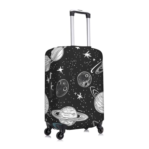 Doodle Night Sky Elastic Travel Luggage Cover, Washable Spandex Suitcase Protector, Anti-Scratch Fits 18-32 Inch3