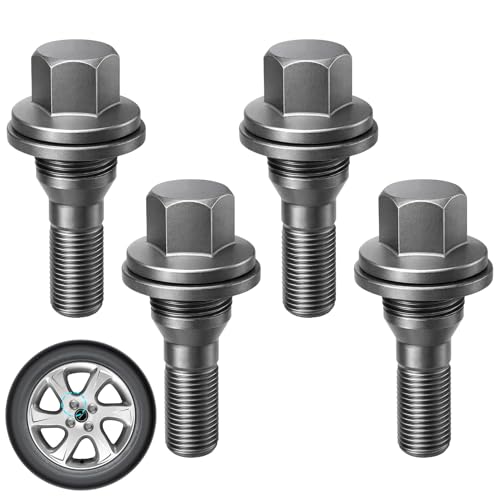 DUSEKI 4 Pièces M12 x 1,25 Boulons de Roue Écrous HEX 17 mm Boulons de Roue Antivol pour Citroën C2 C3 C4 C5, Peugeot 206 207 208 308 407 1007 2008 3008 5008 OEM 9817024580 540567