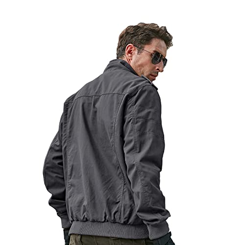 Hijewe Men's Military Jacket Bomber Lightweight Cotton Spring And Falls Outdoor Army Outdoor Casual Tactical Coat Pockets #TOP2