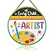 IARTTOP Every Child is an Artist Sign Wall Art for Kids, Round Paintings Hanging Door Plaque, Inspirational Quote Wooden Plaque Nursery Artist Studio Art Room Classroom Decor