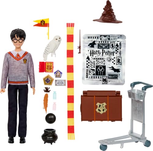 Mattel Harry Potter Toys, Platform 9 3/4 Journey to Hogwarts Doll Set | Harry Potter Fashion Doll, 5 Articulation Points, 17 Themed Accessories, Slime, Inspired by the Movie, Ages 6+ - image 1