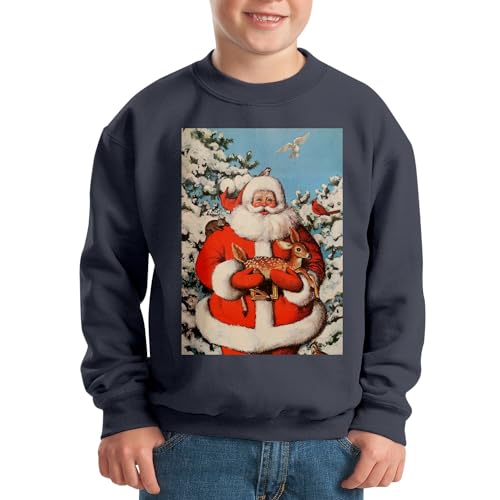 Sweatshirt enfant gros Père Noël vintage rétro en coton