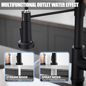 Gimiliblackkitchenfaucetwithpulldownsprayercommercialsinglehandleleverspringkitchensinkfaucet Urban Country Home Decor Gimili black kitchen faucet with pull down sprayer commercial single handle lever spring kitchen sink faucet urban country home decor
