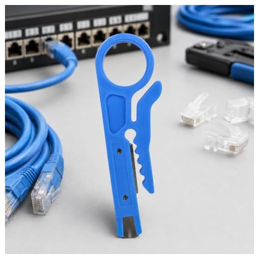 Mini Wire Stripping Pliers, Portable Cable Stripper and Crimping Tool, Plastic Body with Metal Blade for UTP STP Cables, Blue