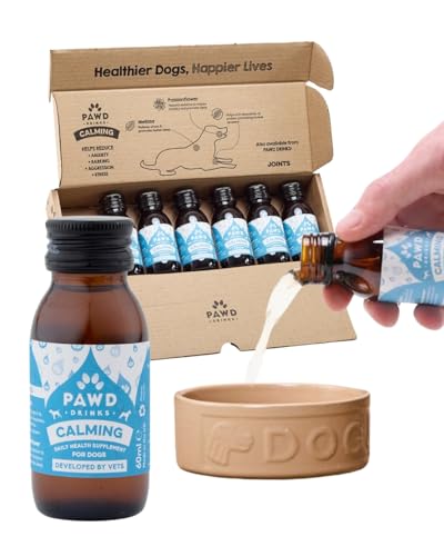 PAWD DRINKS Dog Calming Liquid Supplement (7 x 60ml) – Fast-Acting Dog Anxiety Relief for Stress, Fireworks & Travel – Natural Calming Treats & Tablets Alternative, Vet & Animal Nutritionist Approved
