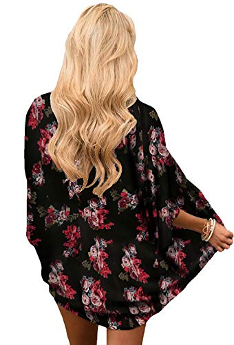 Image of CASURESS Women's Cardigan-Sheer Kimono Loose Summer Floral Print Cover Ups