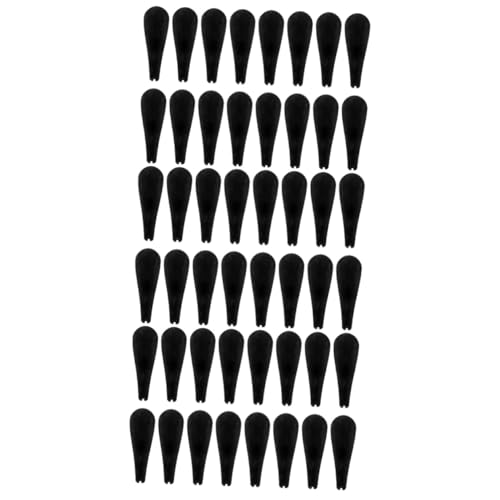 HOOTNEE 48 Pcs Hanger Shoulder Rest Clothes Rack Hangers Hanger Shoulder Form Hanger Shoulder Pads Garment Hanger Pad Garment Hanger Forms Garment Hanger Shoulder Pad Flocking Black