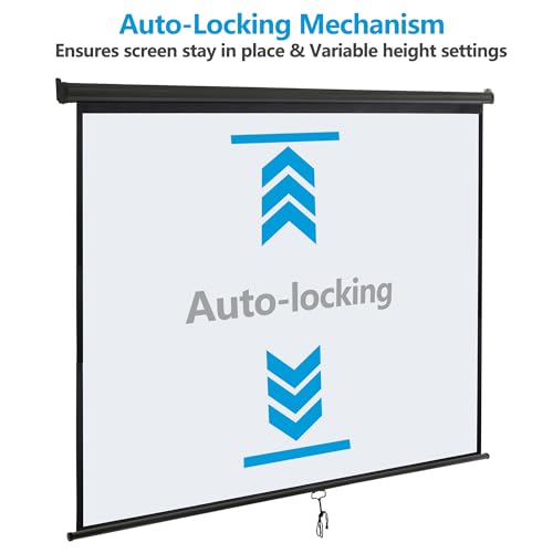 Super Deal 2129 120'' Projector Screen Projection Screen Manual Pull Down Hd Screen 1:1 Format thumb #4
