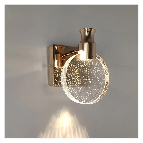 Lámpara de pared de cristal LED dorada grande para el espejo del baño 4