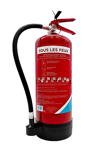 Firexo Extincteur (6 Liter) - Extincteur maison tous feux, Batterie lithium, Bureau, Cuisine, Voiture, Travail, Restaurant, Bateau -...