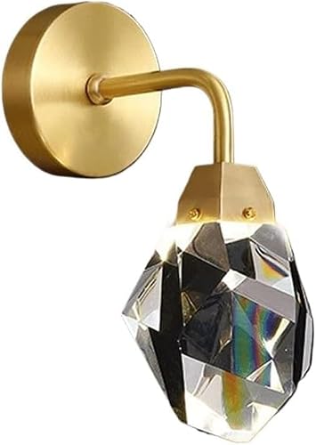 ZTCHSENZT Wall Lighting Fixtures Modern Crystal Brass Wall Sconces Luxury Gold Bedroom Bedside Wall Light Indoor Wall Mounted Light,Lighting wall sconce, zq-122901,Gold