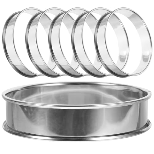 Abaodam 6個 イングリッシュマフィン型 ステンレス製ベーキングリング 丸型ペストリーリング クッキー ムース ダンプリング作りに プロ仕様