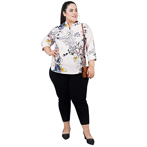 Image of Indietoga Women's Plus Size Floral Printed Casual Long Tunic Tops (2XL to 7XL)