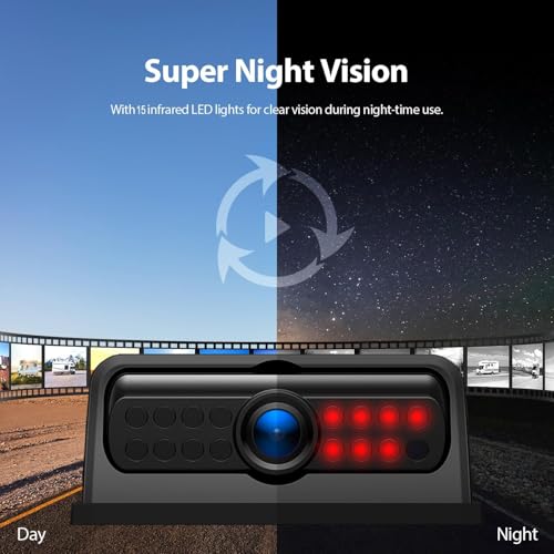 Image of Single Wireless Side Camera sutable for ZEROXCLUB BW7M Backup Camera System, IP69k Waterproof, IR Night Vision - ZEROXCLUB BW7MS