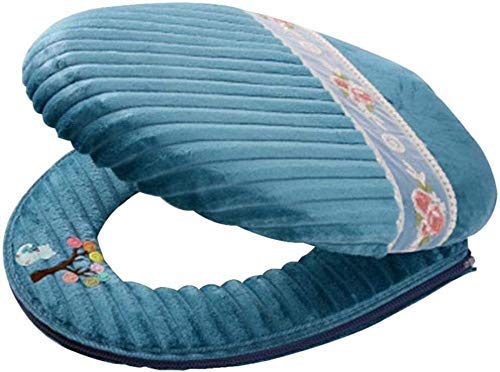 2 Stk. Weiche Badezimmer-Toilettensitzbezug, Toilettensitze Schöne Toilettenmatte Dickes Toilettenkissen Toilettensitzkissen Toilettenmatten-Set Erwachsener Plüsch Warmer, weicher, dicker, tragbarer
