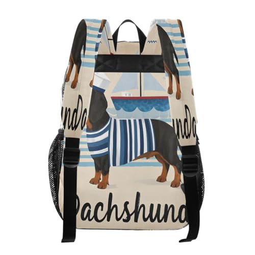 ALAZA Sailor Dachshund Dog Boat Clear Backpack PVC Transparent Bookbag Heavy Duty for Student Boy Girl Kids Adult School Travel Work3
