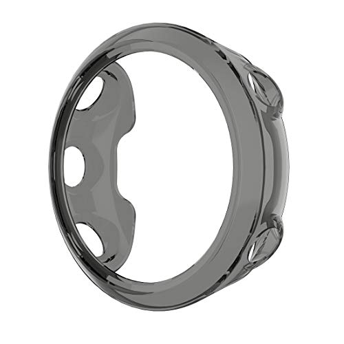 AWADUO for Garmin Forerunner 45S TPU Transparent Protective Case Cover Shell, Smartwatch Protective Case for Garmin Forerunner 45S, Soft and Durable (TPU Black)