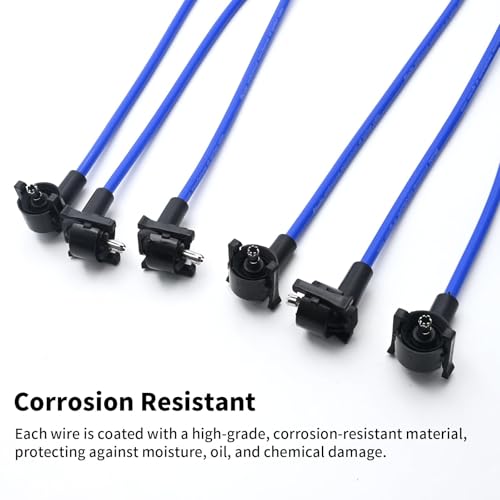 Saihisday 6Pcs ST-6265 8.0mm Spark Plug Blue Wire Set Ignition Spark Plug Wires Replacement for Ford Explorer 2005-2010 Compatible with Mountaineer 4.0L V6(Blue) - Image 6