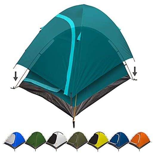 REVALCAMP 3-in-1 Camping Tent - Dark Teal - Waterproof & Windproof 4 Season Tents for Camping, Backpacking & Hiking - Ultralight & Durable - Easy to Set-up 2 Person Tent