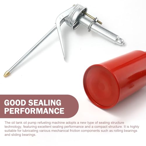 Diamall 2 PCS Oil Can Pump Oiler, Manual Pump Oiler With Nozzle, Multipurpose 200ml Gun Oil Spray Can, Universal Car Accessories Oil Squirt Can Fit Most Vehicles Motorcycles (Red) - Thumbnail 5