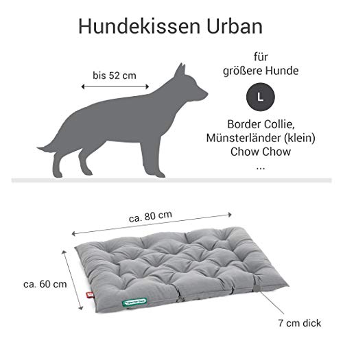 Doctor Bark Hundekissen Urban - orthopädisches Hundebett für mittlere Hunde - waschbar bis 95°C - robuste Indoor/Outdoor Hundematratze - Made in Germany (M - 70x50 cm, Schwarz)