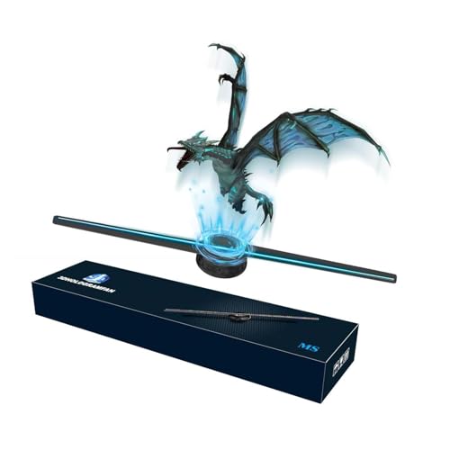 Ysislybin Holograma 3D Proyector, Árbol de Navidad con Holograma LED, Pantalla de Proyector de Publicidad de Video Holográfica con Resolución 1920 * 1200, Wi-Fi, LED, Portátil, Montaje en Mesa