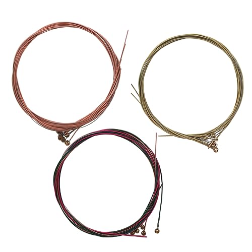 JOINPAYA 3 Pack Folk Guitar Strings Light Acoustic Guitar Replacement Strings for Musical Instruments