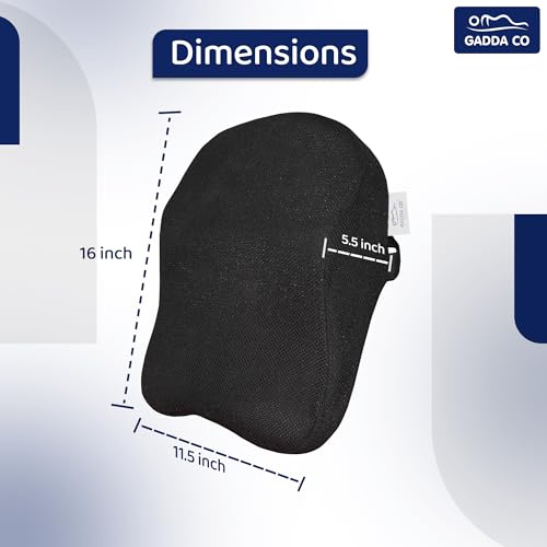Image of GADDA CO Car Neck Rest Pillow | Premium Memory Foam Neck Pillow for Car | Orthopedic Neck Rest for Car Seat | Cervical & Head Support Cushion | Relieves Neck Pain | 2 Year Warranty (Mesh Black)