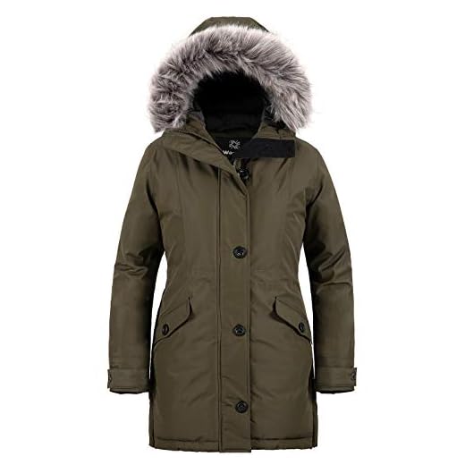 Wantdo Women's Extreme Cold Insulated Thickened Parka Coat Army Green M