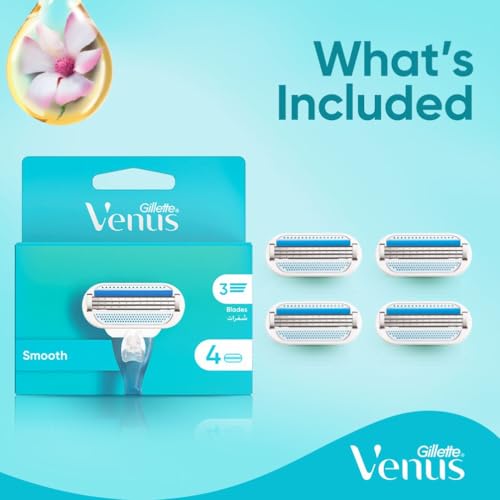 Gillette Venus Smooth Rasierklingen für Frauen, 4 Stück Nachfüllklingen (Verpackung kann variieren) – Ansicht 6