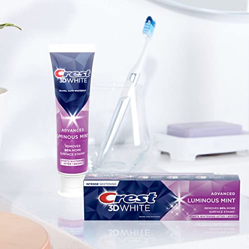 Crest 3D White Toothpaste, Advanced Luminous Mint, Teeth Whitening Toothpaste, 3.7 Oz (Pack Of 4) #TOP1