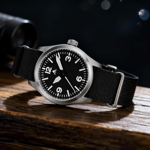 Image of TACTICAL FROG Militado ML08 Field Watch Japanese Sweep VH31 / 515 Movt with Calendar, Men's Military Watch Sapphire Crystal 10 ATM Waterproof Analog Watches for Men