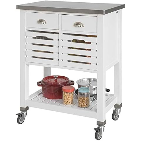 Carrito de Cocina con Piso de Acero y Estantería Cover